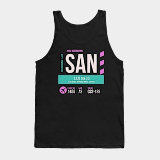 San Diego Airport Stylish Luggage Tag (SAN) Tank Top